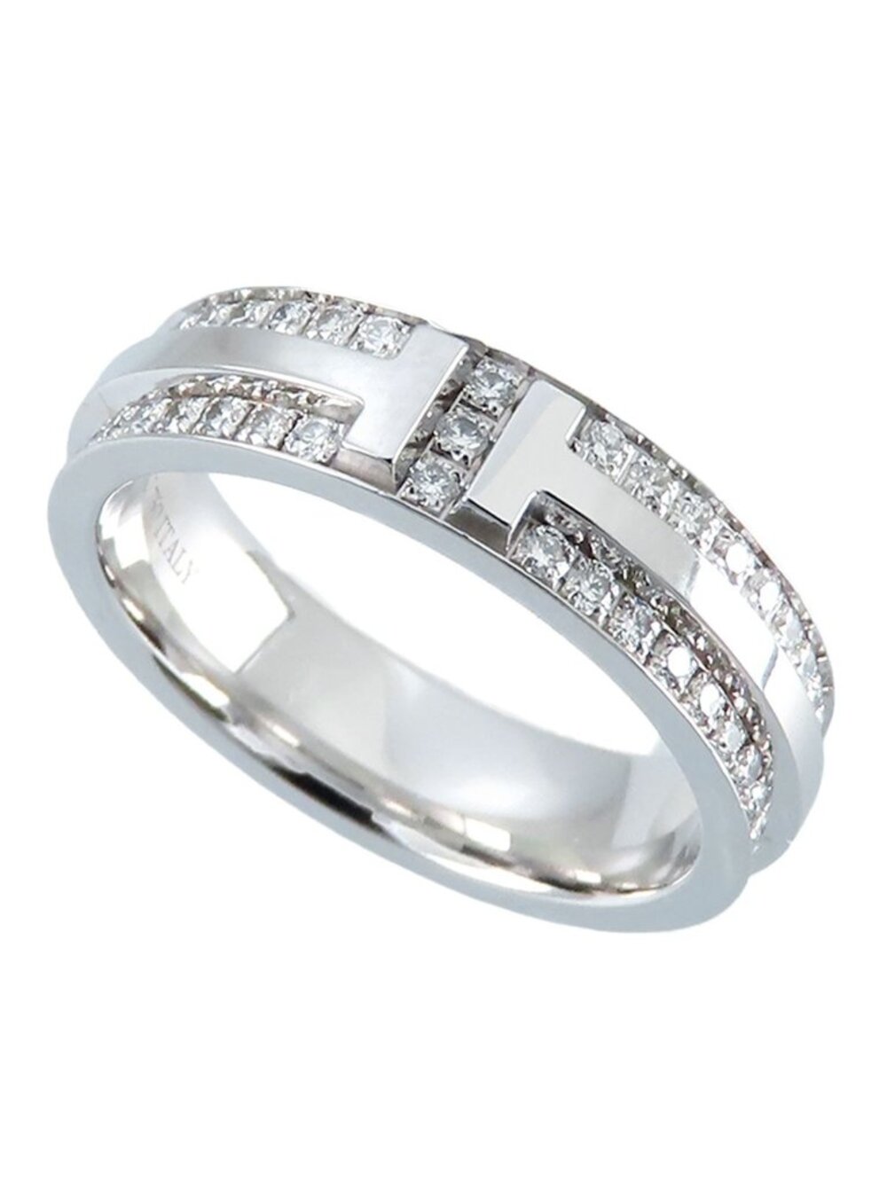 Tiffany & Co Narrow Pave Ring White Gold 18k Diamond